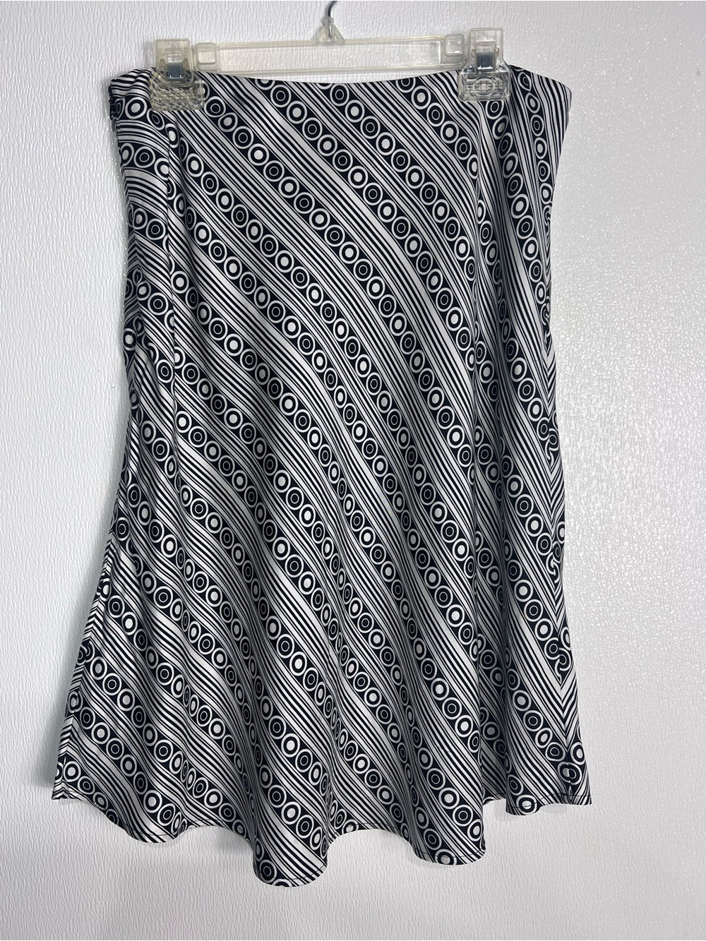 WHBM Silk Flare Skirt Geo Circle Print Size 8